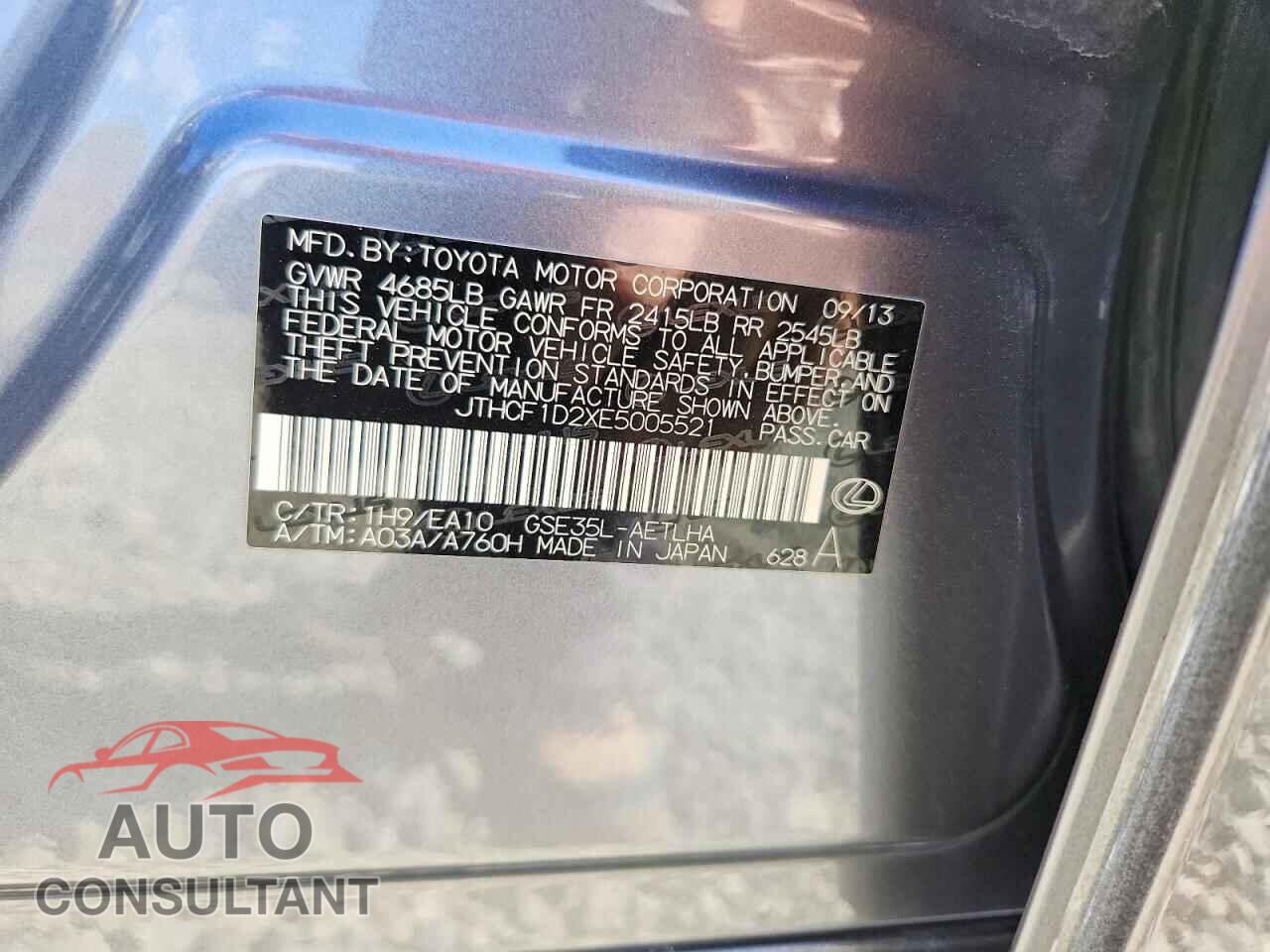 LEXUS IS 2014 - JTHCF1D2XE5005521