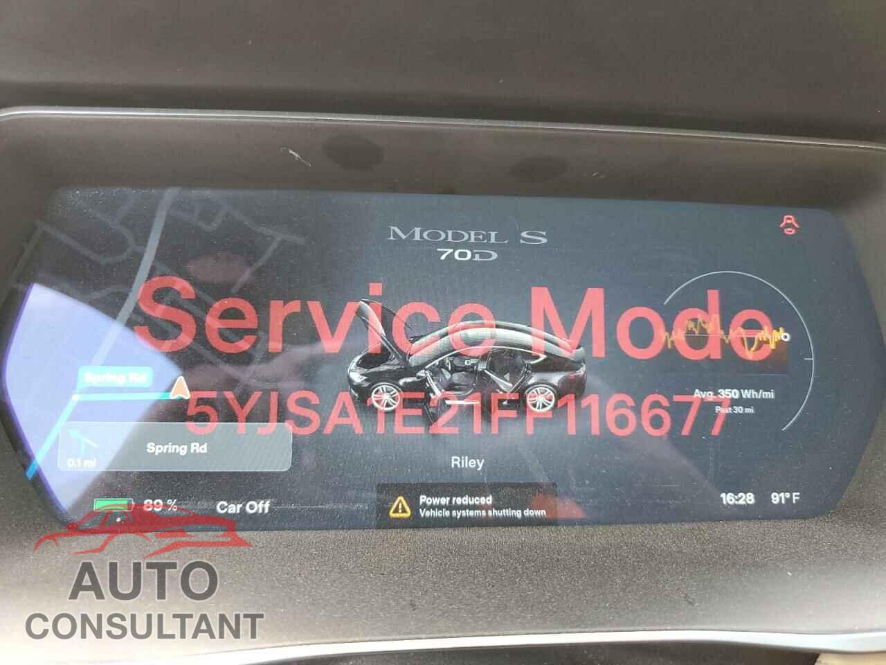 TESLA MODEL S 2015 - 5YJSA1E21FF116677