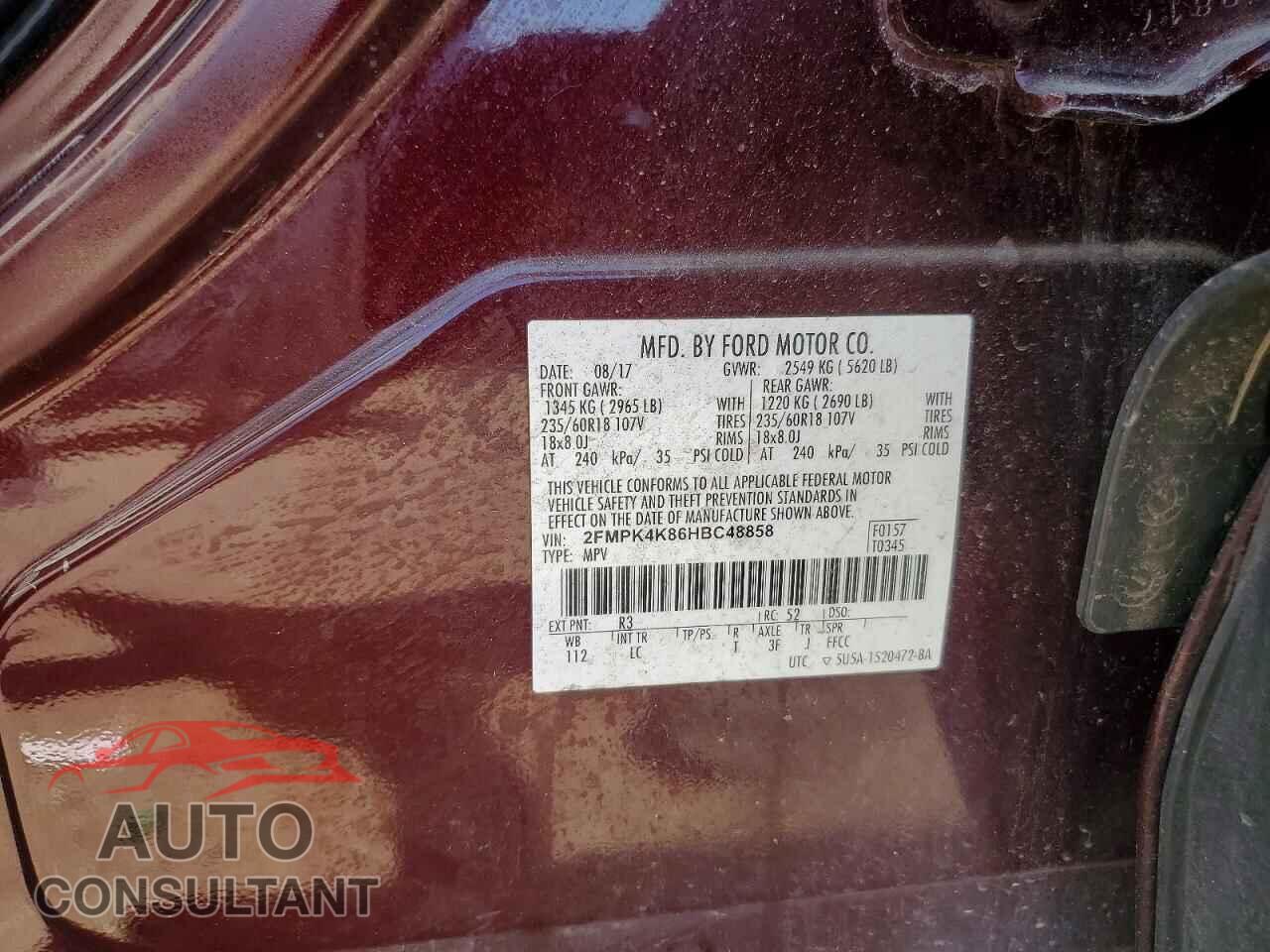 FORD EDGE 2017 - 2FMPK4K86HBC48858
