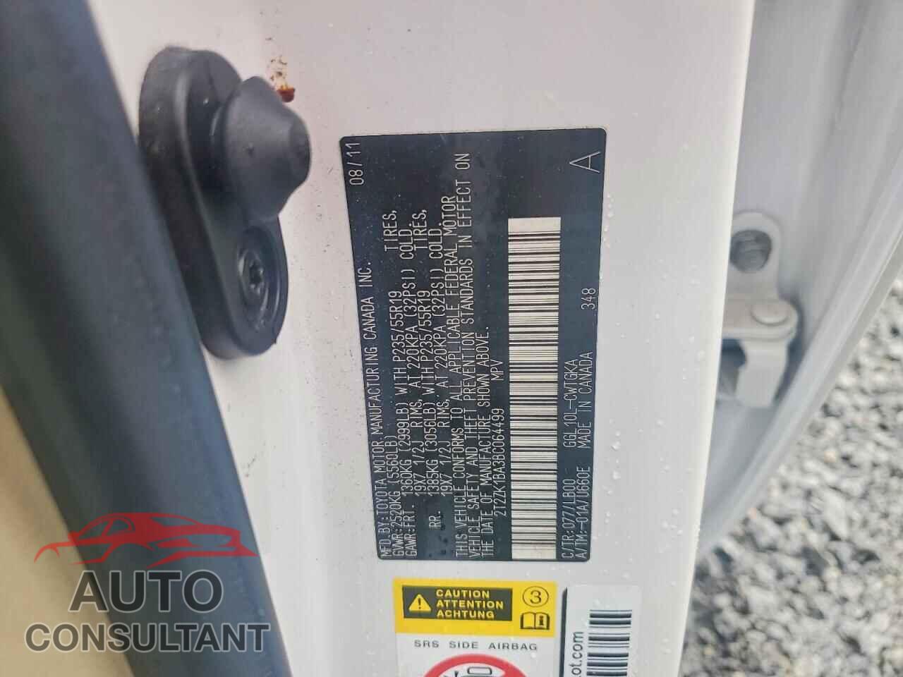 LEXUS RX350 2011 - 2T2ZK1BA3BC064499