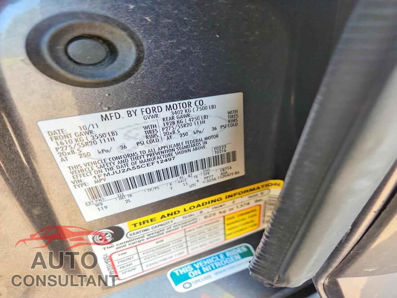 FORD EXPEDITION 2012 - 1FMJU2A55CEF12497