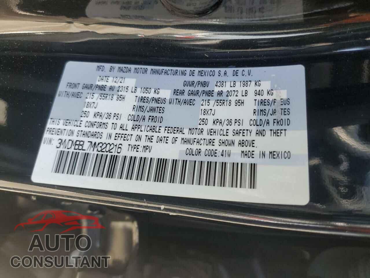 MAZDA CX30 2021 - 3MVDMBBL7MM320216