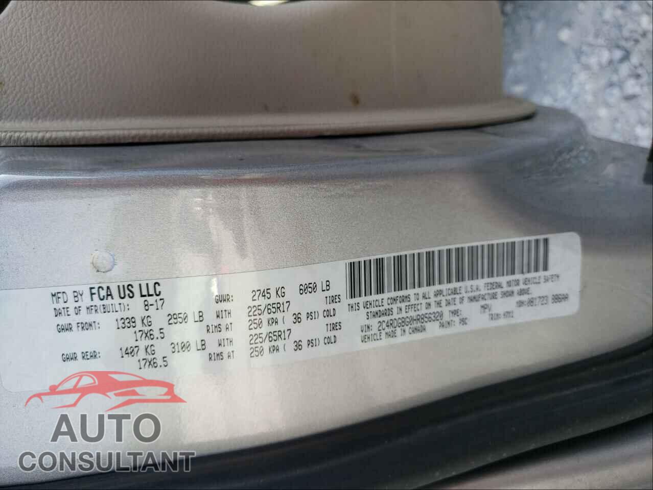 DODGE GRAND CARA 2017 - 2C4RDGBG0HR856320