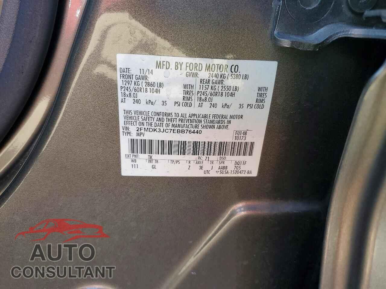 FORD EDGE 2014 - 2FMDK3JC7EBB76440