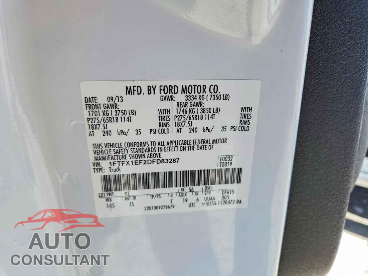 FORD F150 2013 - 1FTFX1EF2DFD83287