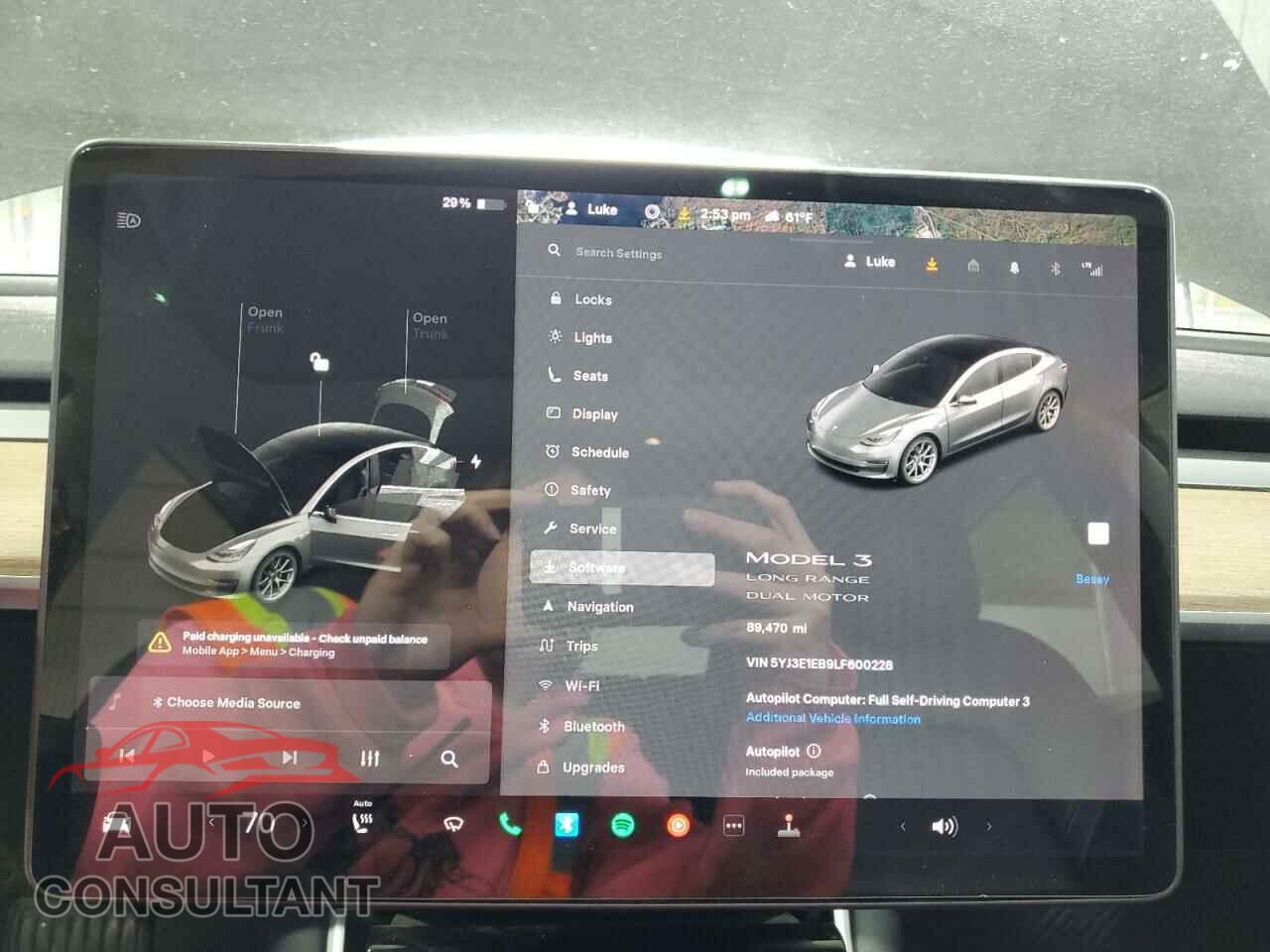 TESLA MODEL 3 2020 - 5YJ3E1EB9LF600228