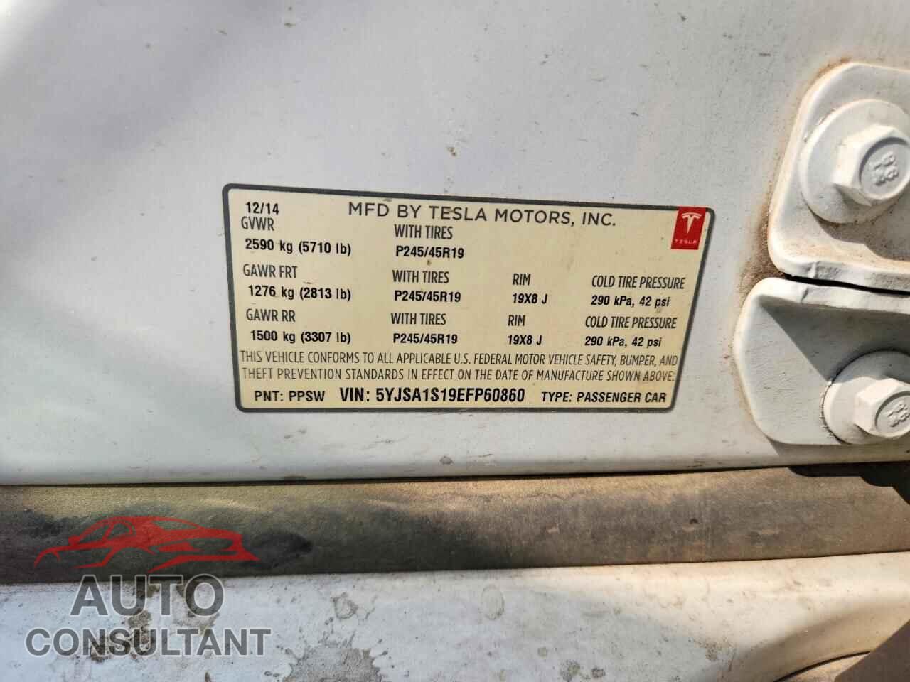 TESLA MODEL S 2014 - 5YJSA1S19EFP60860
