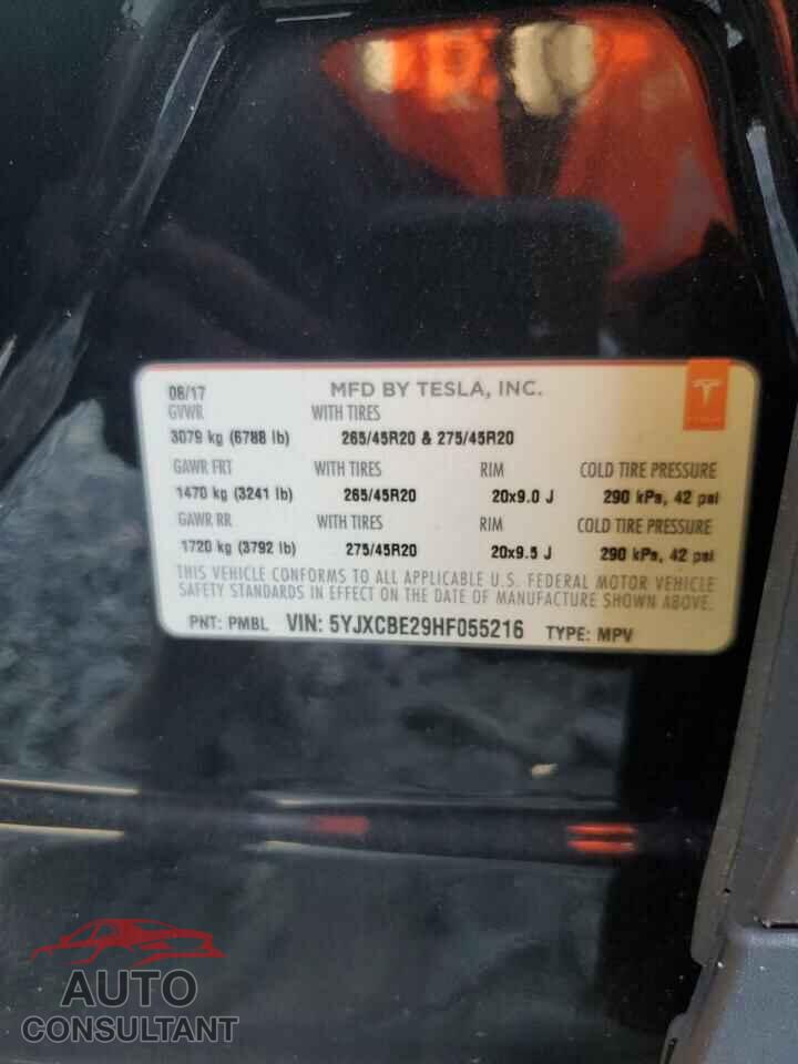TESLA MODEL X 2017 - 5YJXCBE29HF055216