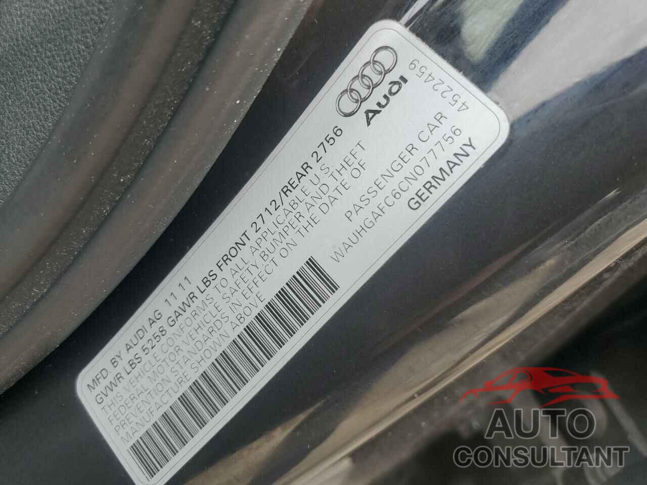 AUDI A6 2012 - WAUHGAFC6CN077756