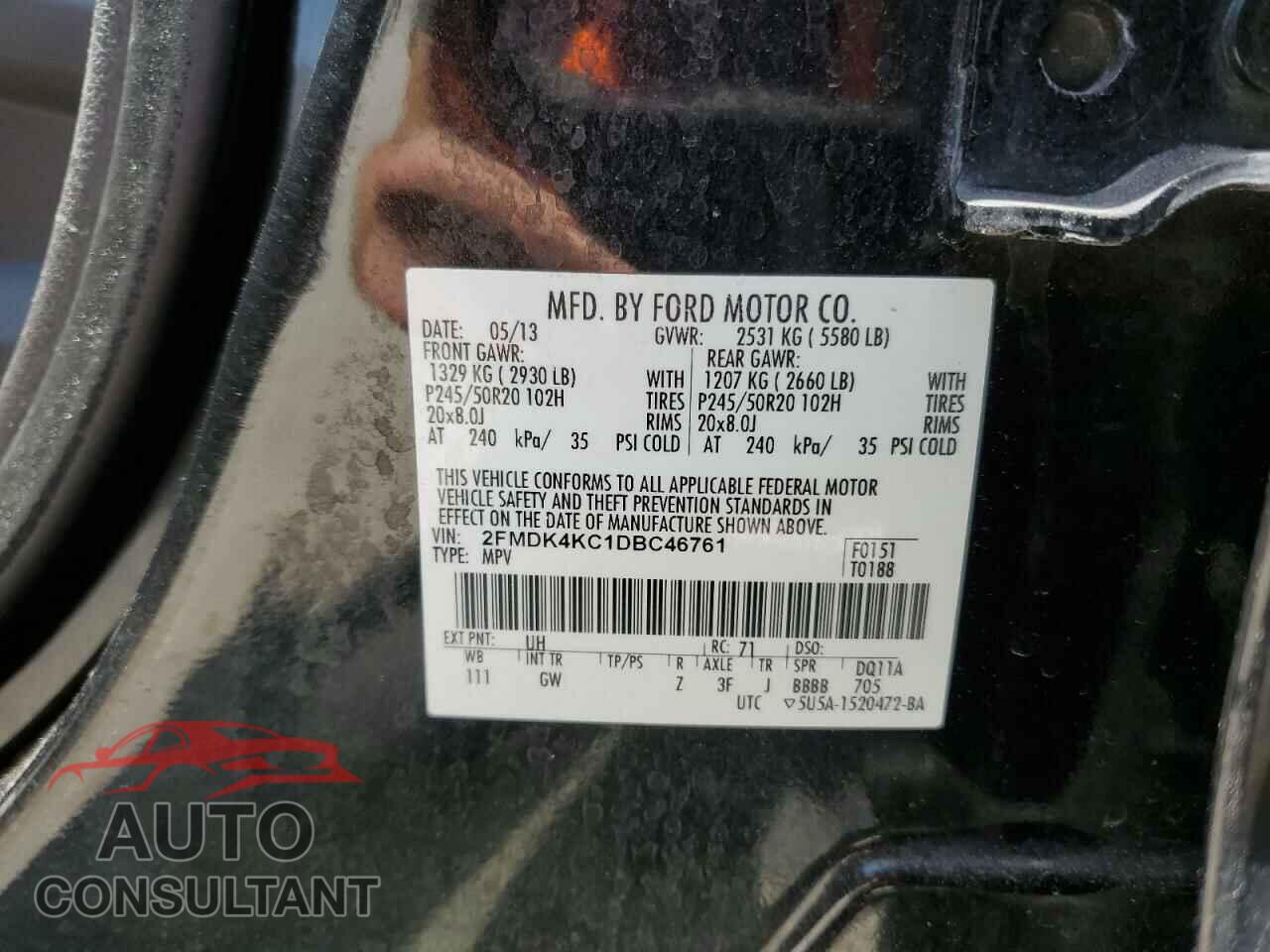 FORD EDGE 2013 - 2FMDK4KC1DBC46761