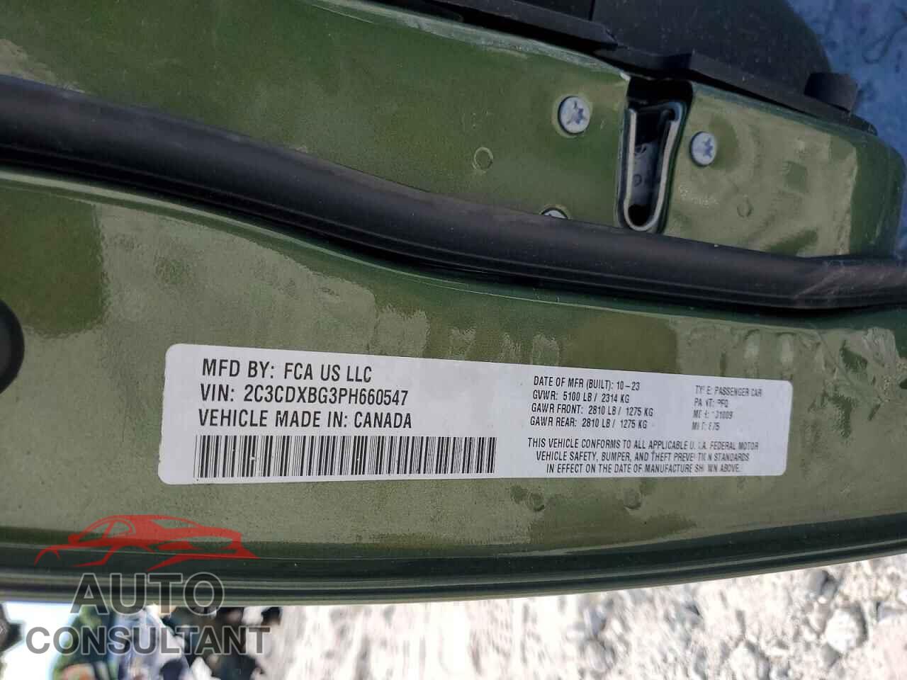 DODGE CHARGER 2023 - 2C3CDXBG3PH660547