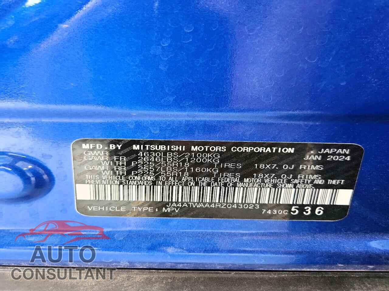 MITSUBISHI ECLIPSE 2024 - JA4ATWAA4RZ043023