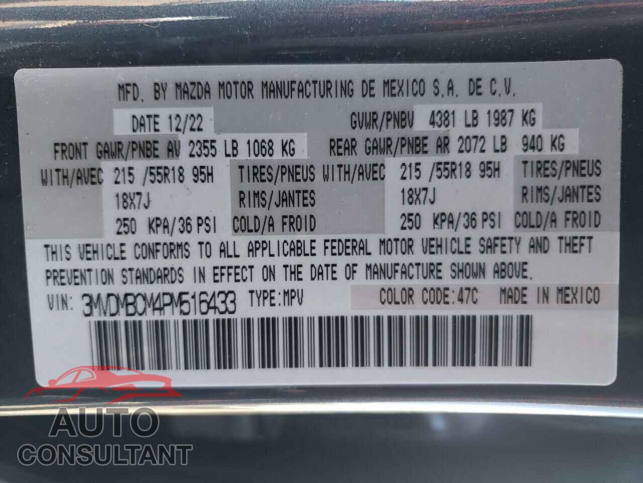 MAZDA CX30 2023 - 3MVDMBCM4PM516433