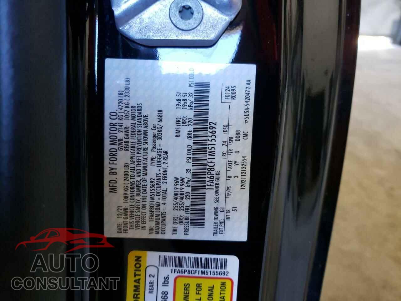 FORD MUSTANG 2021 - 1FA6P8CF1M5155692