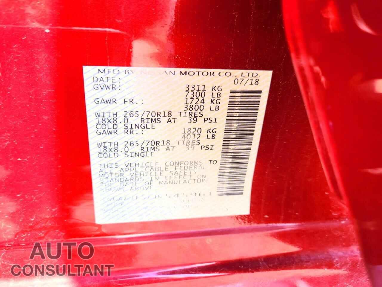 NISSAN TITAN 2018 - 1N6AA1E5XJN545961
