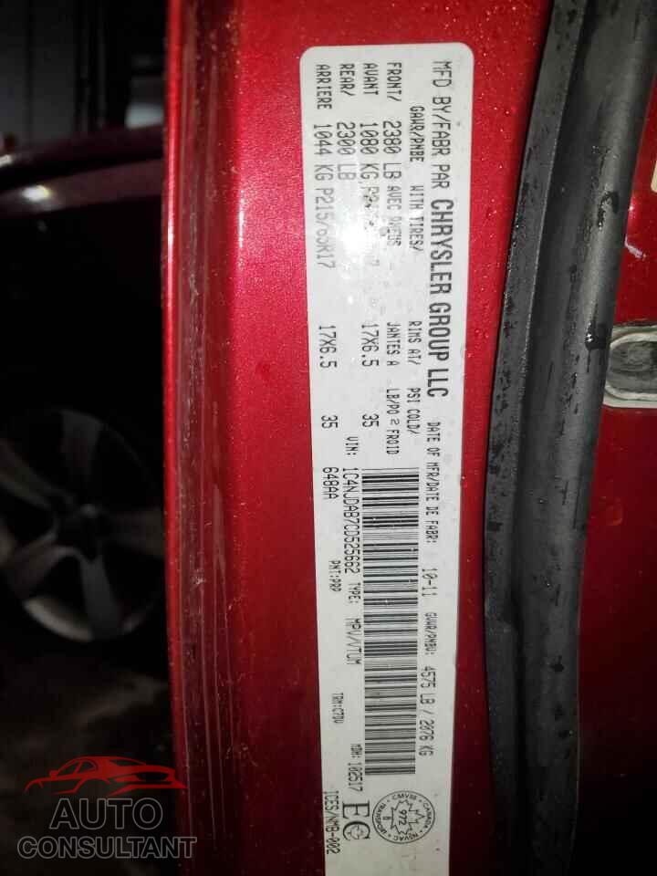 JEEP COMPASS 2012 - 1C4NJDAB7CD525662