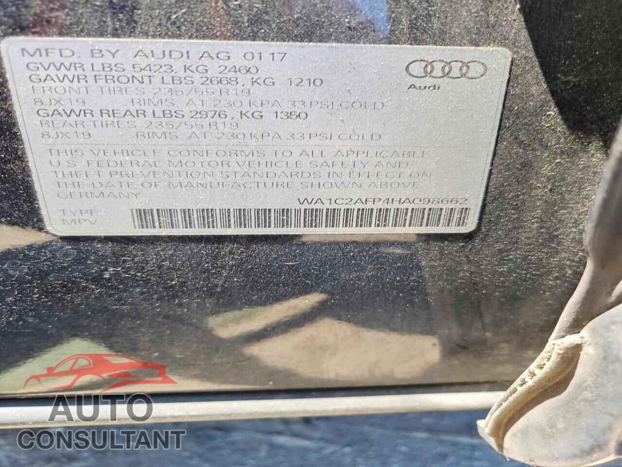 AUDI Q5 2017 - WA1C2AFP4HA098662