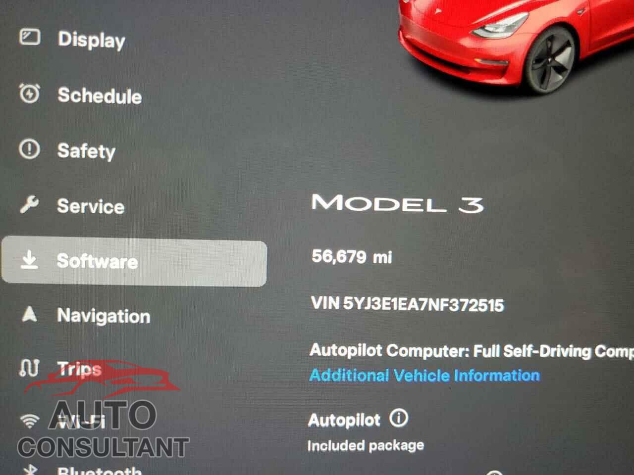 TESLA MODEL 3 2022 - 5YJ3E1EA7NF372515