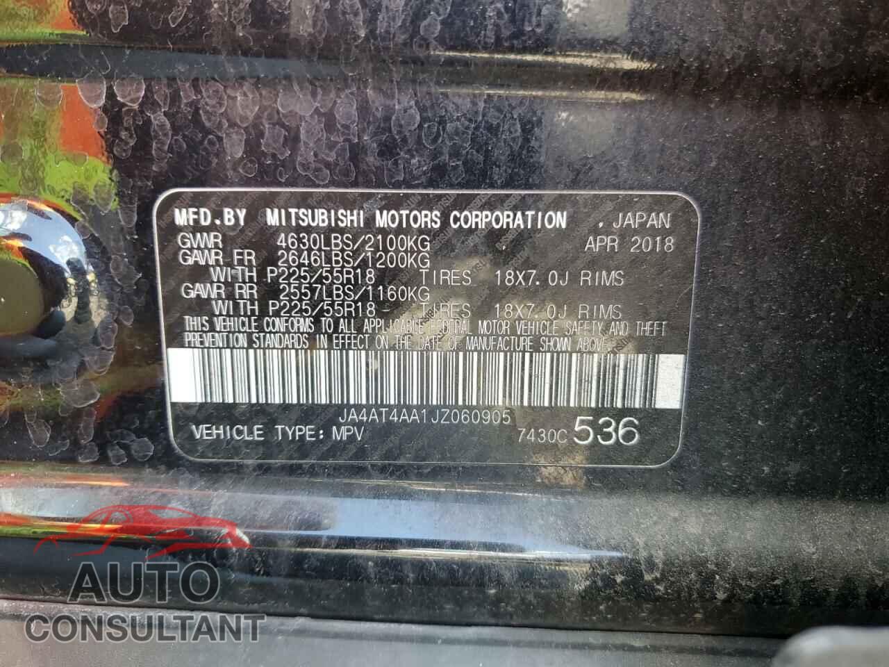 MITSUBISHI ECLIPSE 2018 - JA4AT4AA1JZ060905