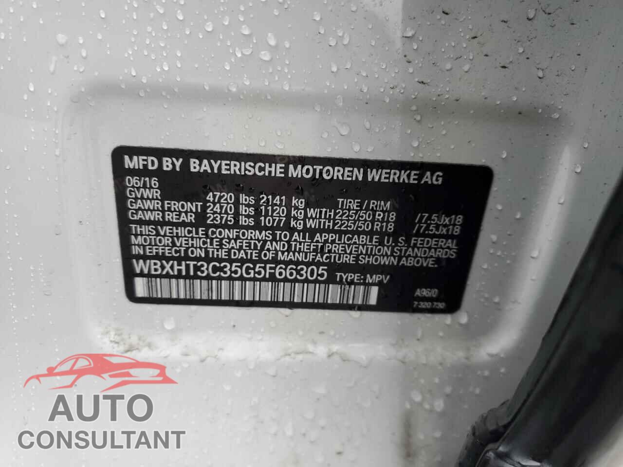 BMW X1 2016 - WBXHT3C35G5F66305