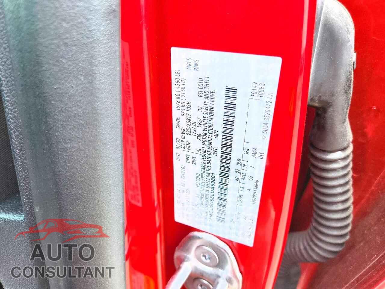 FORD ESCAPE 2020 - 1FMCU0G68LUA69801