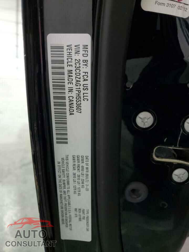 DODGE CHALLENGER 2023 - 2C3CDZAG1PH553607