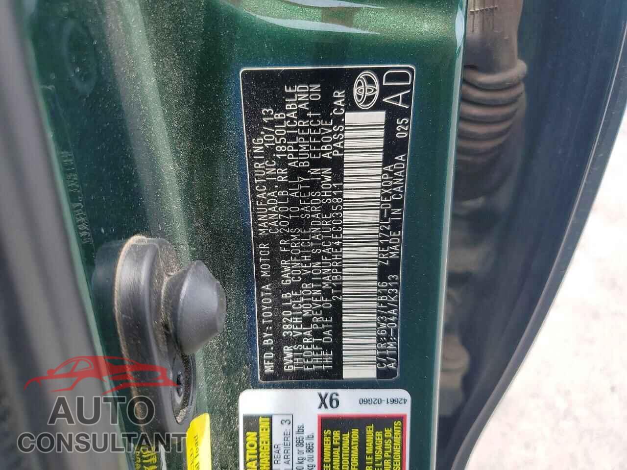 TOYOTA COROLLA 2014 - 2T1BPRHE4EC035811