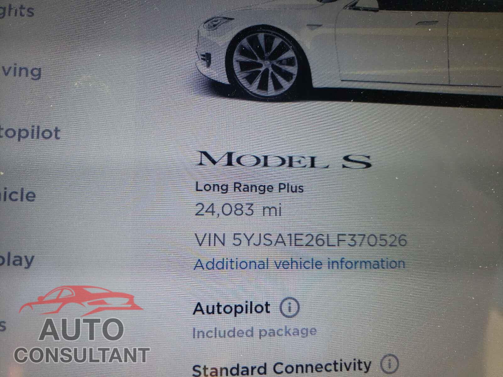 TESLA MODEL S 2020 - 5YJSA1E26LF370526