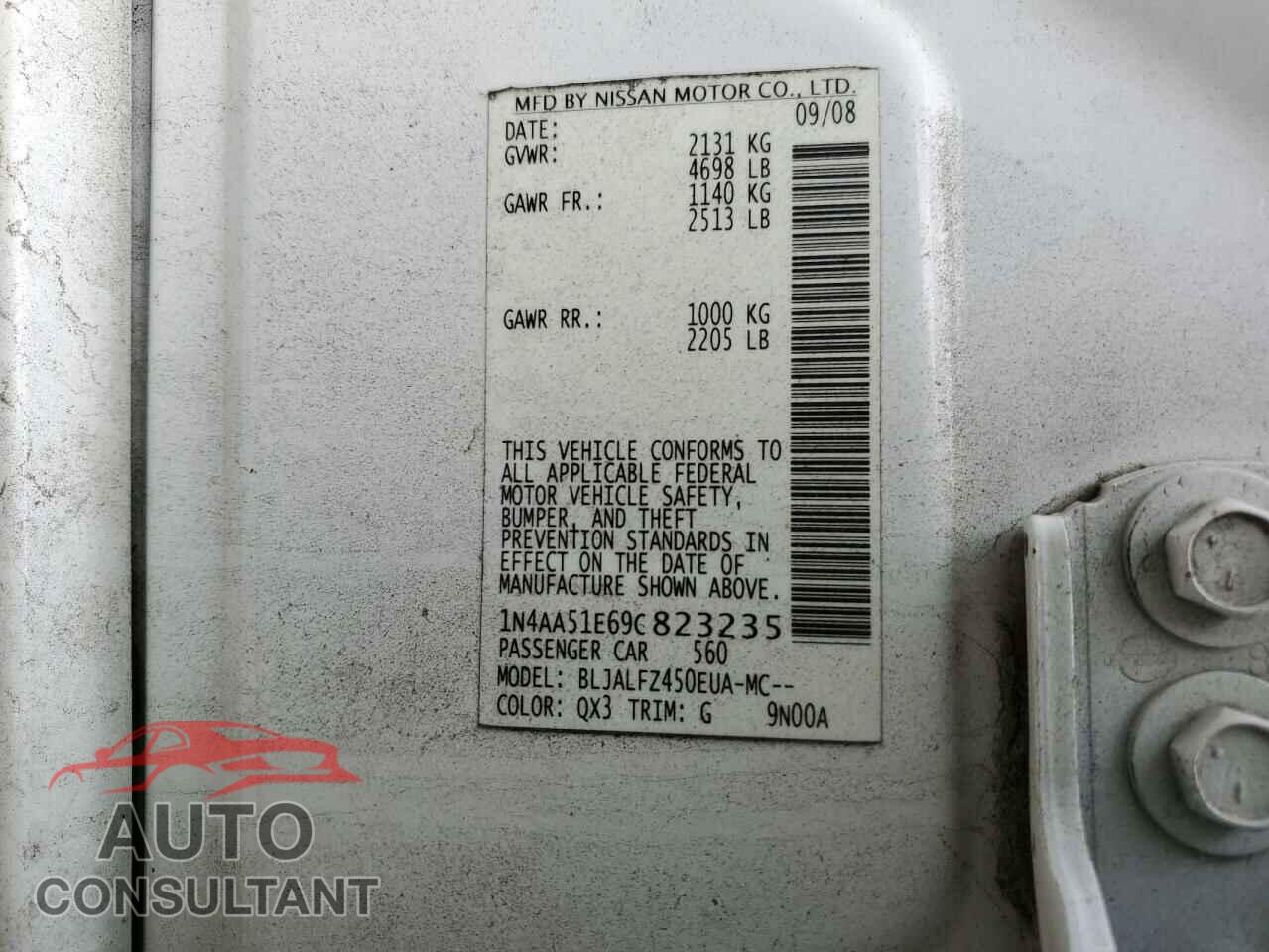 NISSAN MAXIMA 2009 - 1N4AA51E69C823235