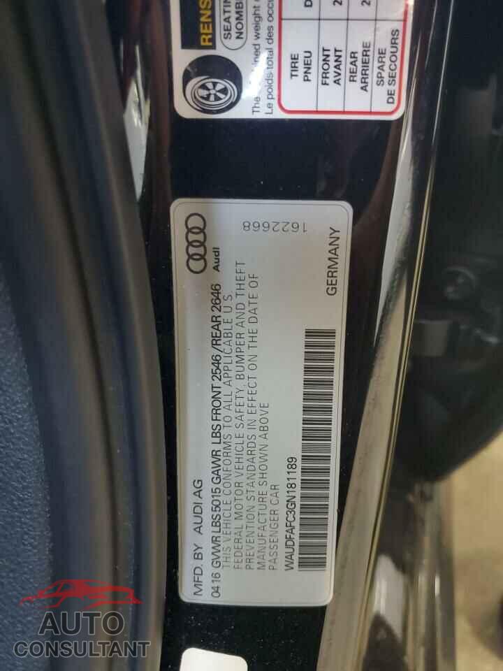 AUDI A6 2016 - WAUDFAFC3GN181189