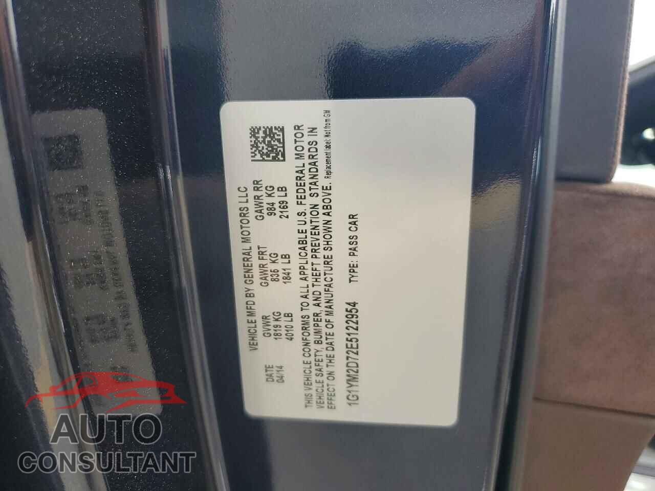 CHEVROLET CORVETTE 2014 - 1G1YM2D72E5122954