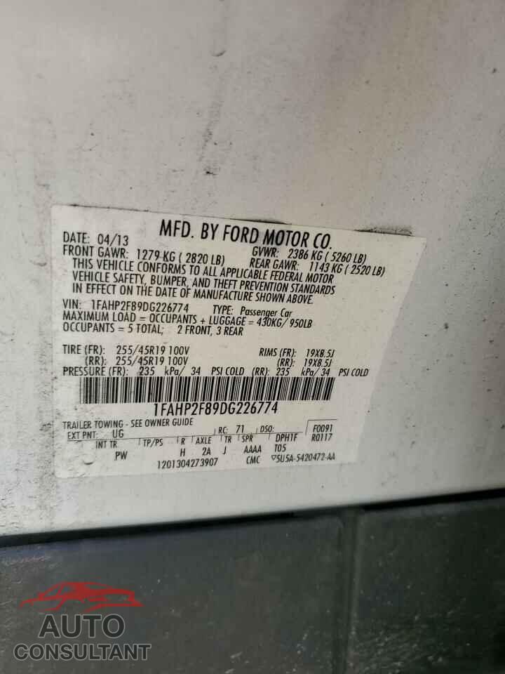 FORD TAURUS 2013 - 1FAHP2F89DG226774