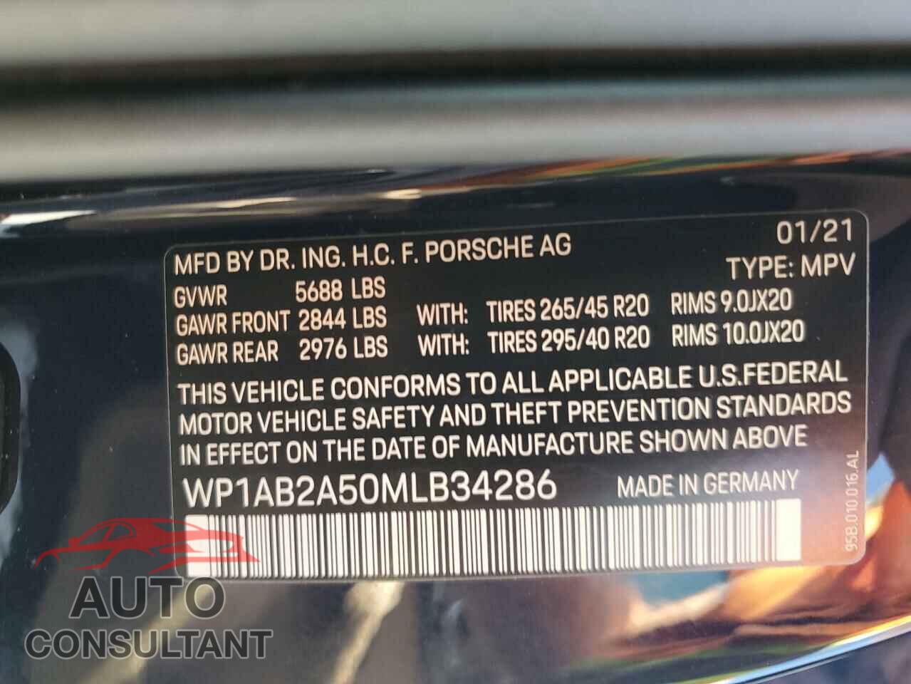 PORSCHE MACAN 2021 - WP1AB2A50MLB34286