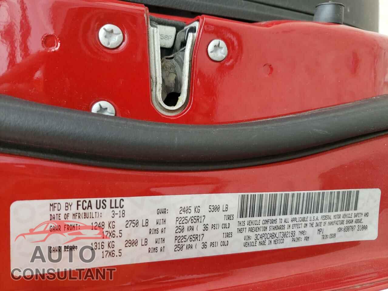 DODGE JOURNEY 2018 - 3C4PDCABXJT302193