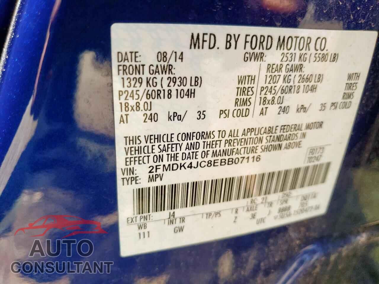 FORD EDGE 2014 - 2FMDK4JC8EBB07116