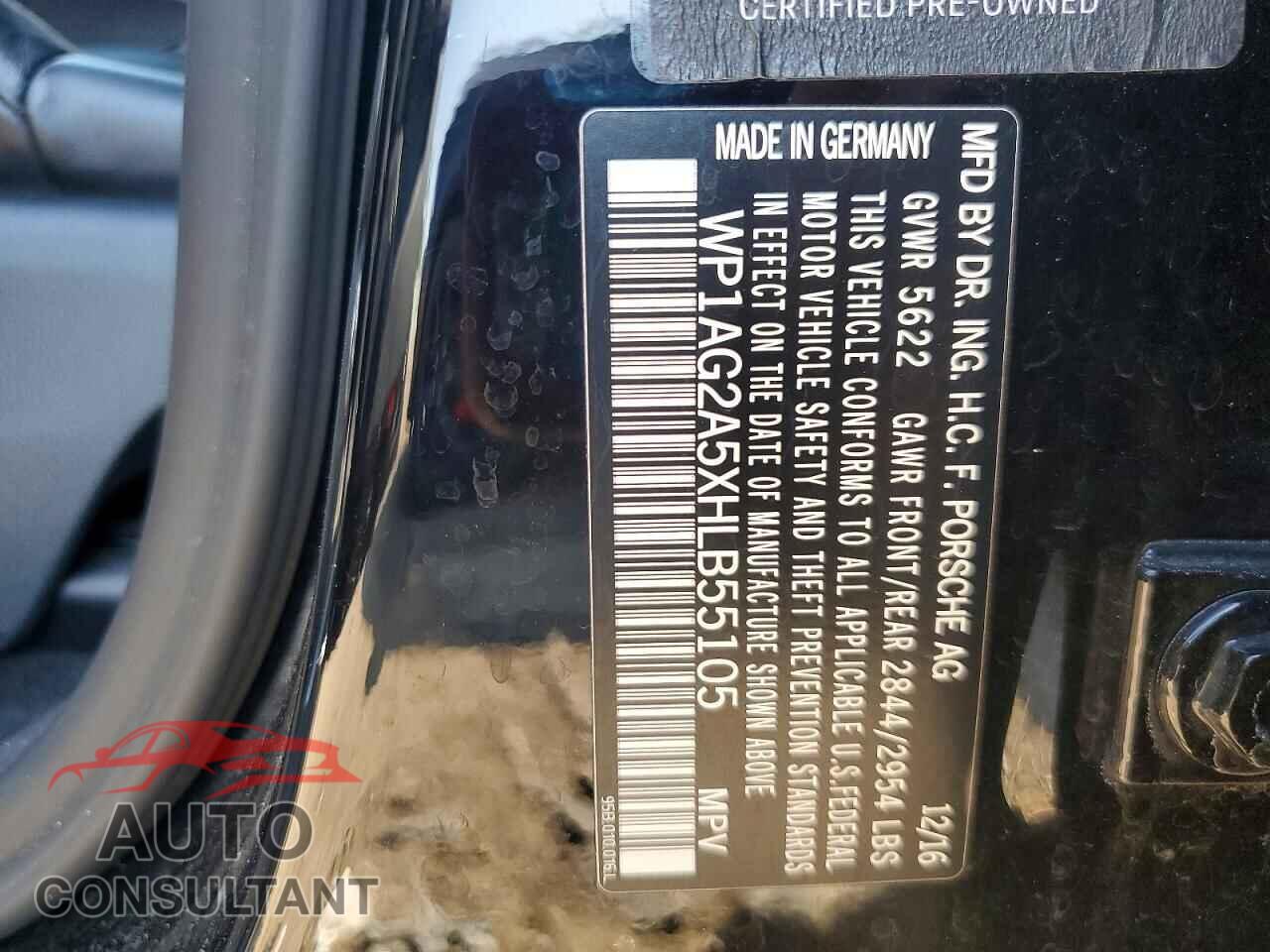 PORSCHE MACAN 2017 - WP1AG2A5XHLB55105