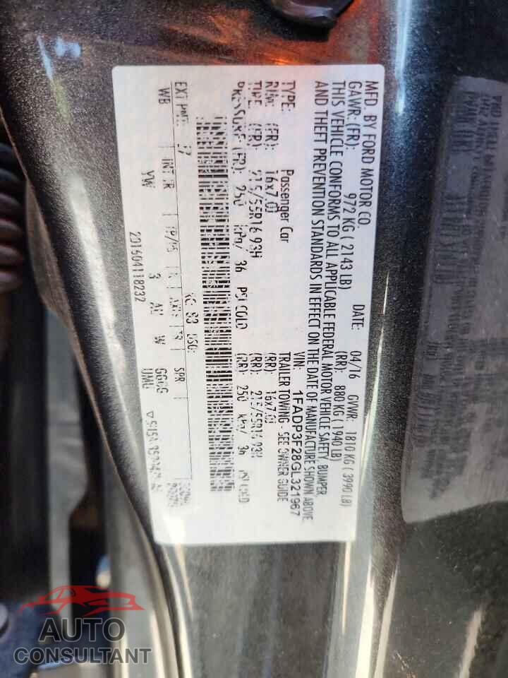 FORD FOCUS 2016 - 1FADP3F28GL321967