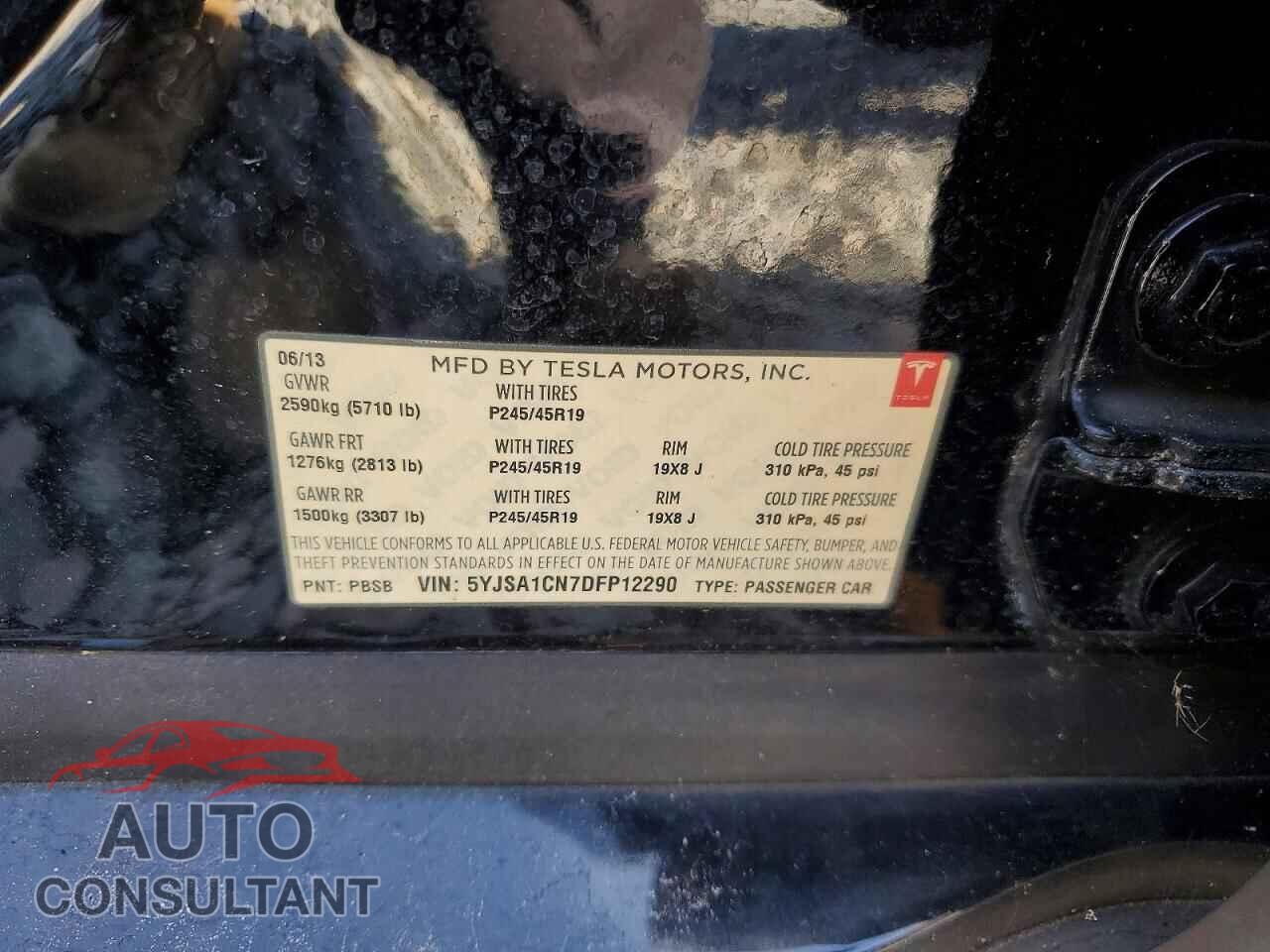 TESLA MODEL S 2013 - 5YJSA1CN7DFP12290