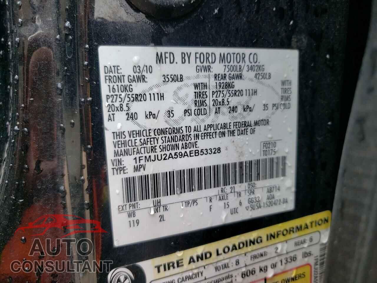FORD EXPEDITION 2010 - 1FMJU2A59AEB53328