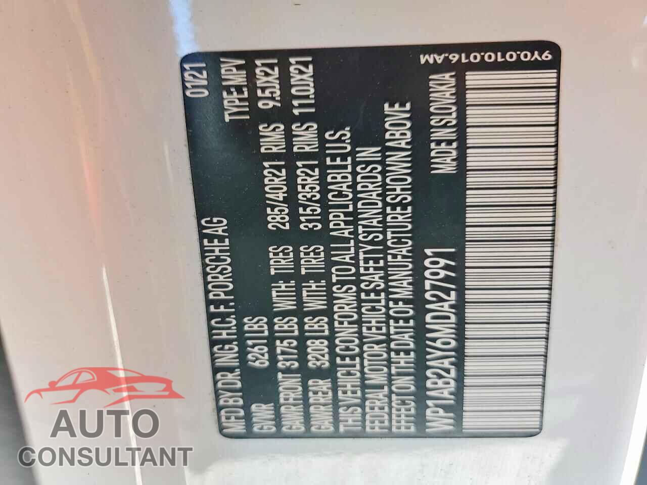 PORSCHE CAYENNE 2021 - WP1AB2AY6MDA27991