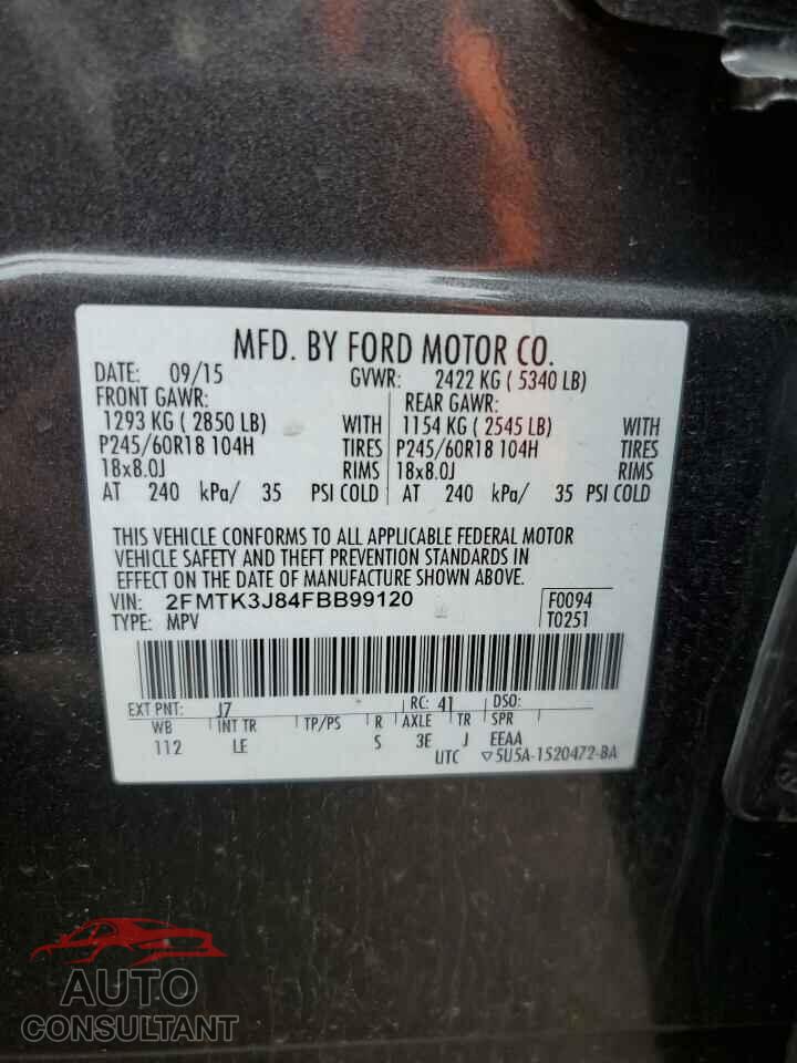 FORD EDGE 2015 - 2FMTK3J84FBB99120