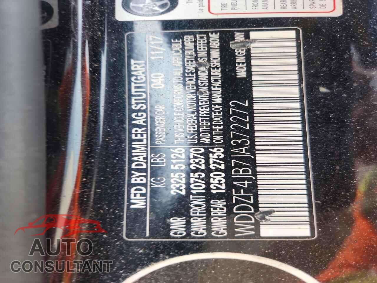 MERCEDES-BENZ E-CLASS 2018 - WDDZF4JB7JA372272