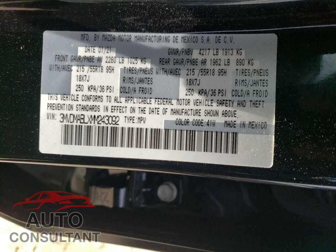 MAZDA CX30 2021 - 3MVDMABLXMM243092