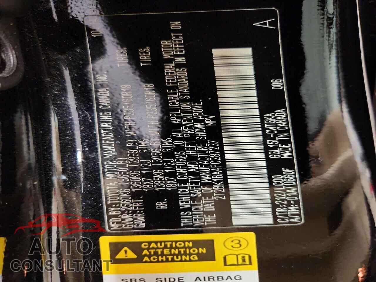 LEXUS RX350 2015 - 2T2BK1BA4FC287237