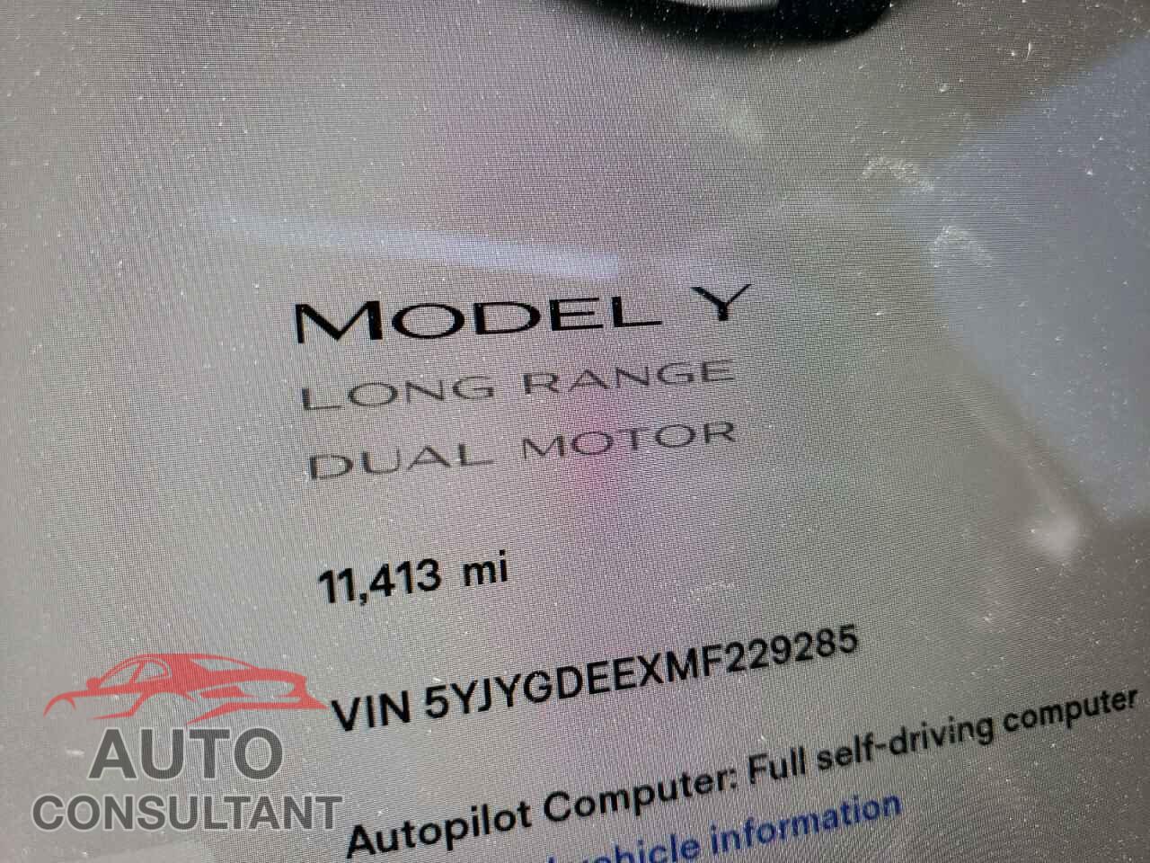 TESLA MODEL Y 2021 - 5YJYGDEEXMF229285