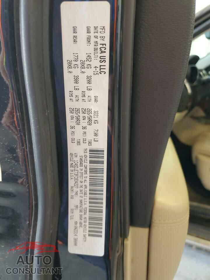 DODGE DURANGO 2015 - 1C4SDJET3FC834227