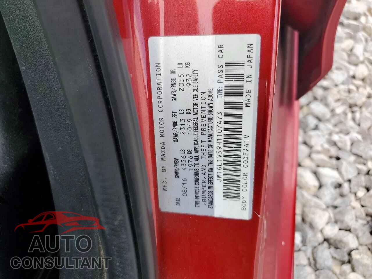 MAZDA 6 2017 - JM1GL1V59H1107473