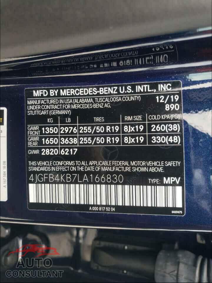 MERCEDES-BENZ GLE-CLASS 2020 - 4JGFB4KB7LA166830