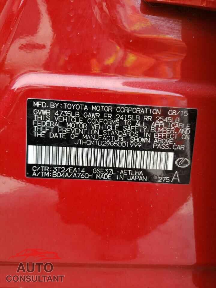 LEXUS IS 2016 - JTHCM1D29G5001999