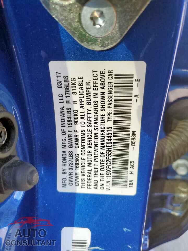 HONDA CIVIC 2017 - 19XFC2F55HE044515